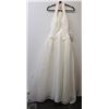 Image 1 : SIZE 12 HALTER STYLE EMBROIDERED WEDDING GOWN W/