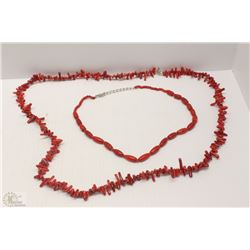 2 CORAL NECKLACES