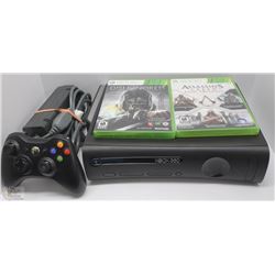 120GB XBOX 360 CONSOLE WITH ALL CORDS, ONE CONTROL