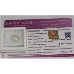 TRP233) FRESH WATER PEARL 3.55CT WITH COA