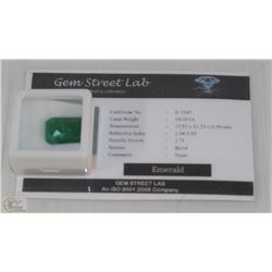 TRP245) EMERALD 10.3CT WITH COA