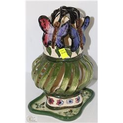 BUTTERFLY FLOWER THEMED TEA LIGHT CANDLE DISPLAYER