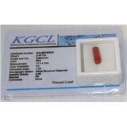 TRP252) NATURAL CORAL 2.4CT WITH COA