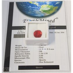 TRP242) QUARTZ 7.6CT WITH COA
