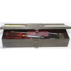 METAL TOOL BOX WITH NUT DRIVERS