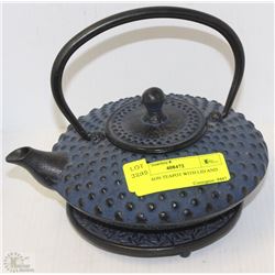 CAST IRON TEAPOT WITH LID AND STAND