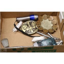 BOX W/BELT BUCKLE, GOLF CLUB DRINK