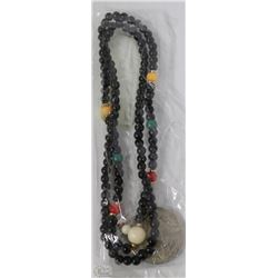 BEADED NECKLACE WITH US 1$ COIN PENDANT