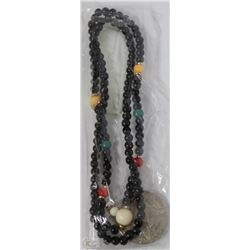 BEADED NECKLACE WITH US 1$ COIN PENDANT