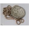 Image 1 : CHAINED NECKLACE WITH US $1 COIN PENDANT