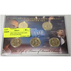 TRP216) 24KT GOLD PLATED AND COLORED US QUARTERS