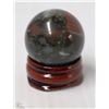 Image 1 : #38-NATURAL BLOOD STONE SPHERE CRYSTAL HEALING BA