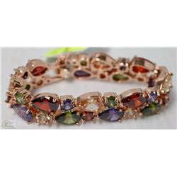 GOLD PLATED LADIES MULTI STONE BRACELET