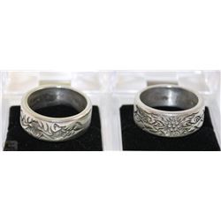 LOT OF HEAVY 2 MENS BAND RINGS SIZE 11.5 AND 11