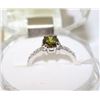 Image 1 : #21-GREEN PERIDOT &CZ .925 SOLID SILVER RING