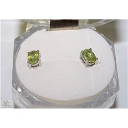 #29-NATURAL GREEN PERIDOT .925 SOLID SILVER EARRING