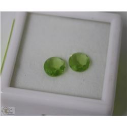 TRP259) NATURAL PERIDOT 1CT EACH 2PCS FOR EARRINGS