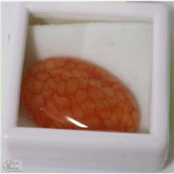 TRP273) ORANGE DRAGON VEINS AGATE OVAL CAB 29CT