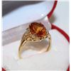 Image 1 : TRP225) 10KT YELLOW GOLD DIAMOND & CITRINE RING