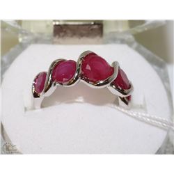 #7-NATURAL RUBY.925 SOLID SILVER RING