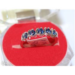 #18-BLUE SAPPHIRE  .925 SOLID SILVER RING