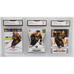3 CONNOR MCDAVID HOCKEY CARDS GRADED BY GMA