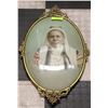 Image 1 : ANTIQUE BRASS FRAMED CONVEXED GLASS PORTRAIT