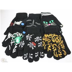 6PK OF HALLOWEEN GLOW IN THE DARK GLOVES