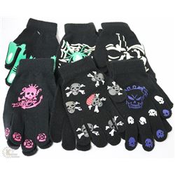 6PK OF HALLOWEEN GLOW IN THE DARK GLOVES