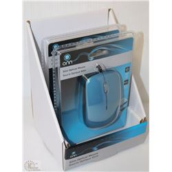 CASE OF TWO ONN WIRED OPTICAL MICE
