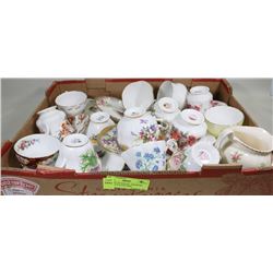 BOX 15PC OF ESTATE  ASSORTED CHINA CUP & SAUCERS,