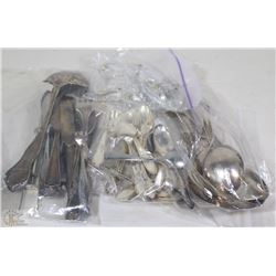 BOX OF ESTATE SPOON COLLECTION, SOME SILVER