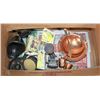 Image 1 : BOX OF MINIATURES INCL CAST IRON, COPPER AND MORE