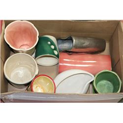 LARGE BOX OF VARIOUS VASES AND PLANTERS