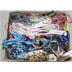 BOX OF NEW LEASHES AND COLLARS