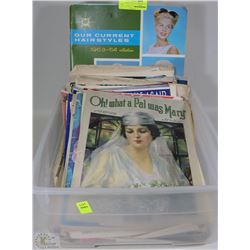 TOTE OF OLD SONG BOOKS AND MORE