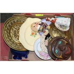 FLAT OF ESTATE ITEMS INCL SERVING DISHES, AFRICAN