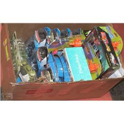 BOX OF NEW  SEALED TOYS INCL. SPIDERMAN TITANIU