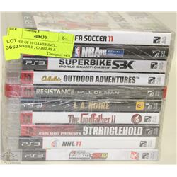BUNDLE OF 10 GAMES INCL. GODFATHER II , CABELAS &