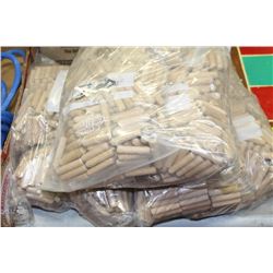 3 LARGE BAGS OF WOODEN DOWELS