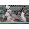 Image 1 : CRATE OF 9 SMALL CONCRETE  ANIMAL STATUES , SOME