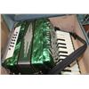 Image 1 : VINTAGE GREEN ACCORDIAN IN CASE