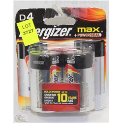 NEW SET OF TWO PACKS ENERGIZER MAX D4 BATTERIES