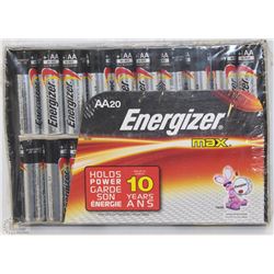 NEW PACK OF 20 ENERGIZER MAX BATTERIES