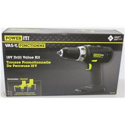 NEW POWER IT! 18V DRILL VALUE KIT