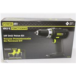 NEW POWER IT! 18V DRILL VALUE KIT