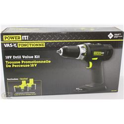 NEW POWER IT! 18V DRILL VALUE KIT