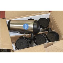 CASE OF 6 STAINLESS STEEL TRAVEL MUGS
