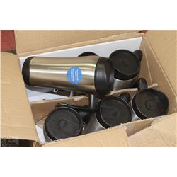 CASE OF 6 STAINLESS STEEL TRAVEL MUGS