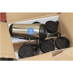 CASE OF 6 STAINLESS STEEL TRAVEL MUGS